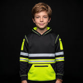 Kids Yellow Hi-Vis Fleece Hoodie – EN ISO 20471, Ages 7–13 TORO ACTIVA