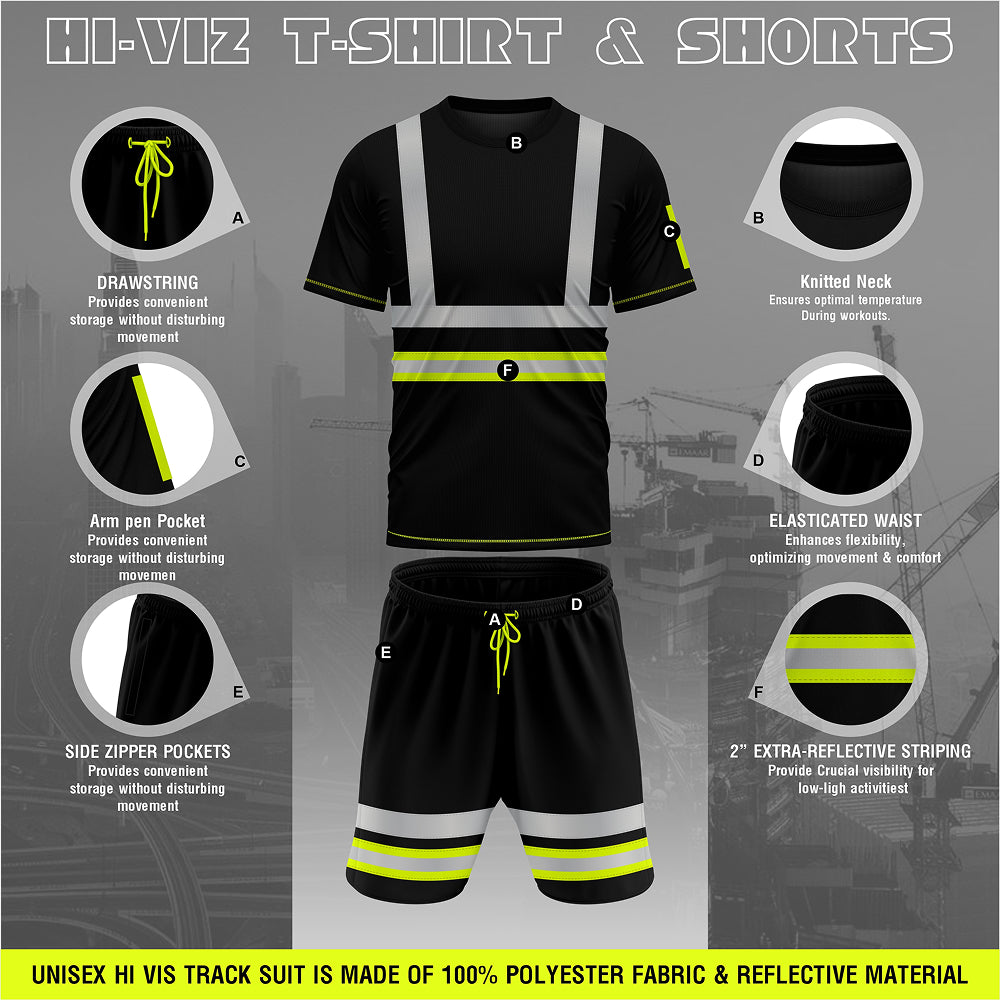 Toro Activa Hi-Vis Tracksuit Workwear Set SST-104 - Black/Yellow TORO ACTIVA