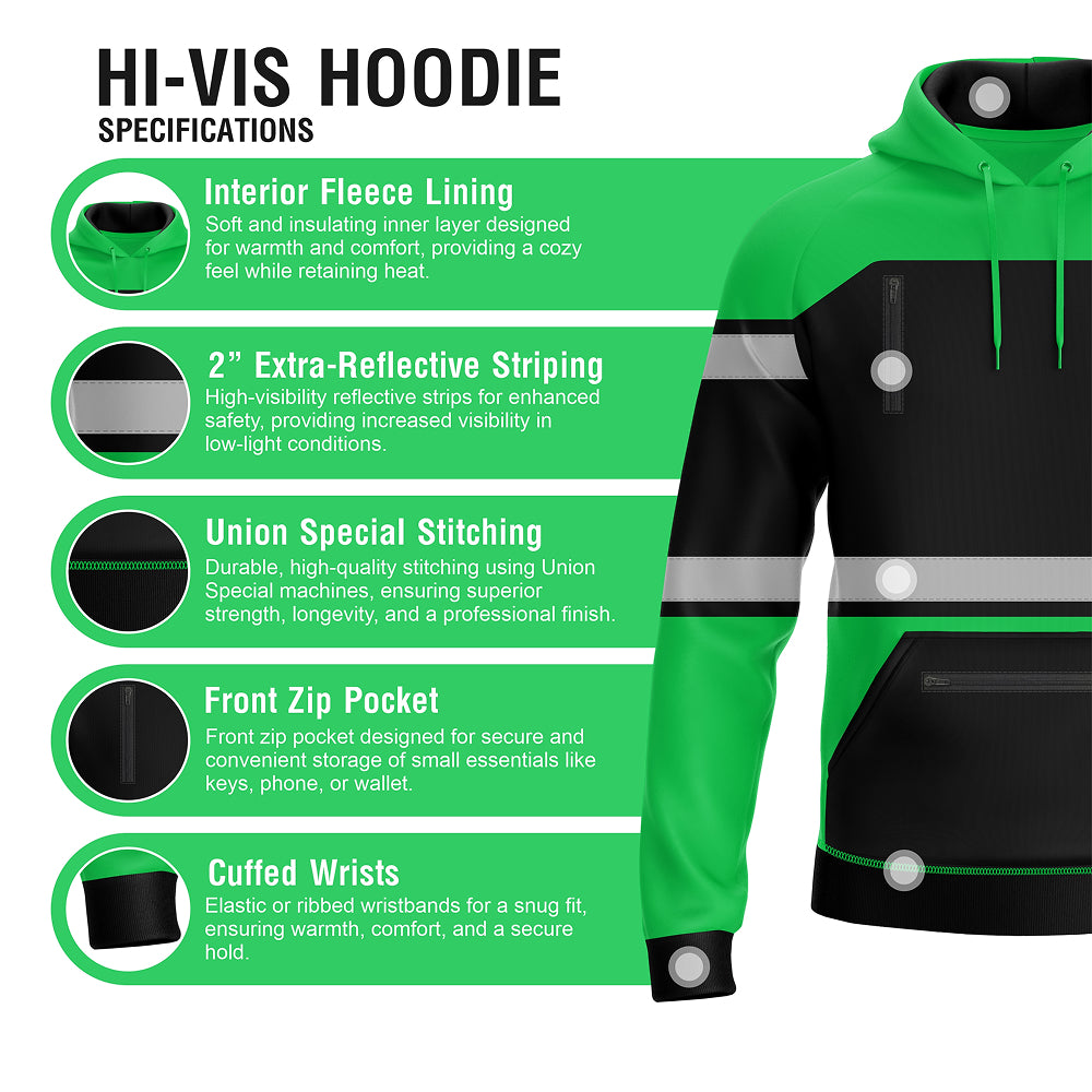 Hi-Vis Work Hoodie 2003 | Fleece Workwear Pullover TORO ACTIVA