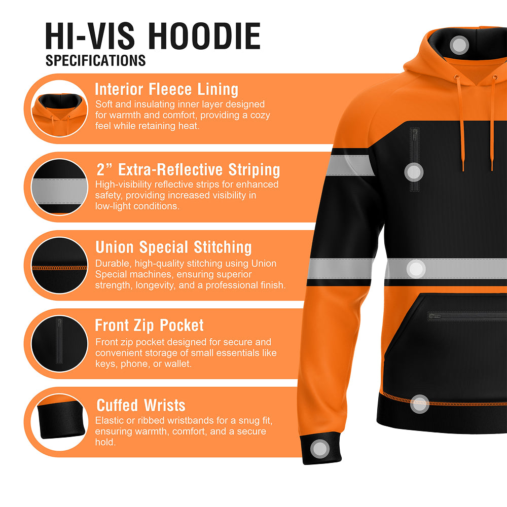 Hi-Vis Work Hoodie 2003 | Fleece Workwear Pullover TORO ACTIVA