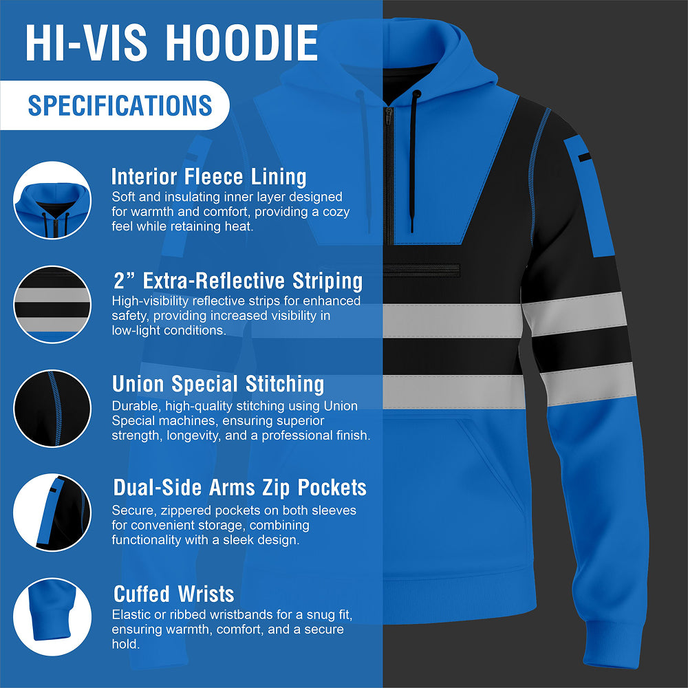 Hi-Vis Work Hoodie 6 | High Visibility Workwear Pullover TORO ACTIVA