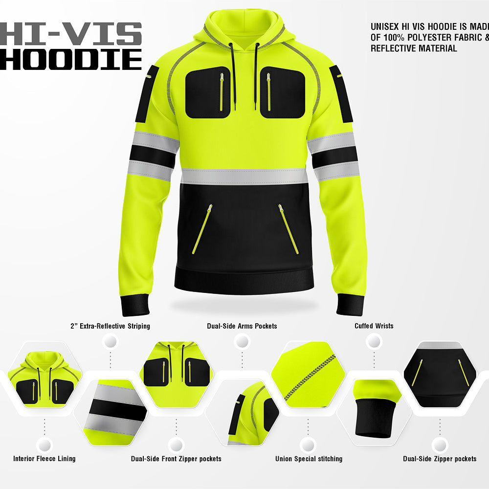 Toro activa Essential Hi-Vis Fleece Hoodie 2 Yellow/Black TORO ACTIVA