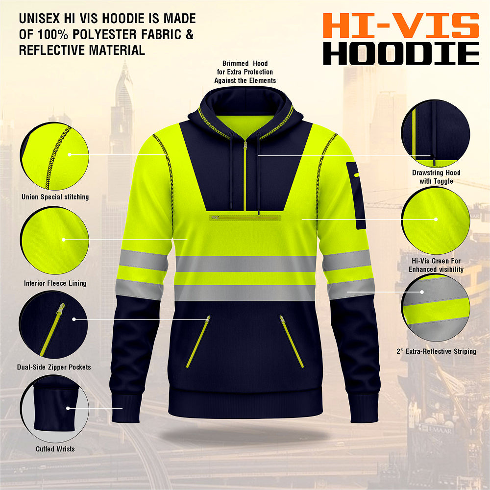 Hi-Vis Work Hoodie 6 | High Visibility Workwear Pullover TORO ACTIVA