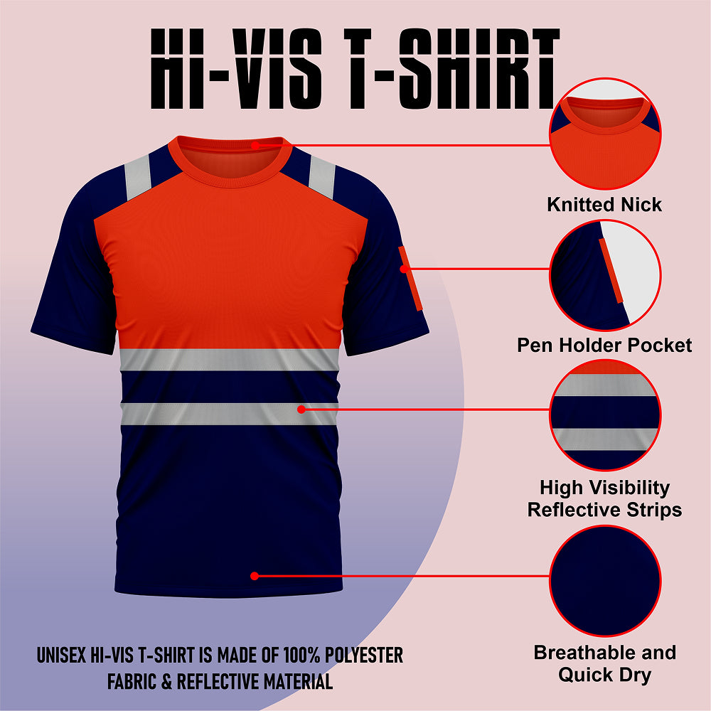 Toro Activa Hi-Vis Workwear TShirt T101 - Orange/Navy TORO ACTIVA
