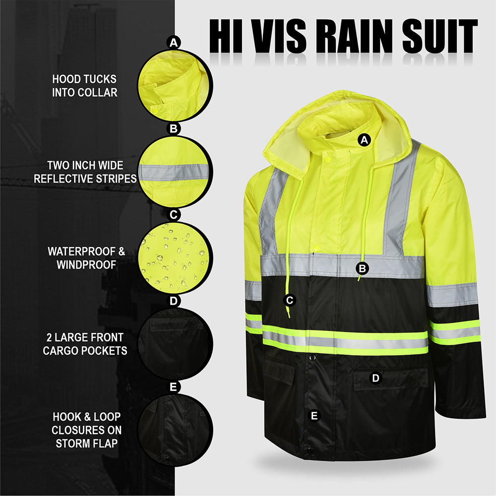 Toro Activa Lightweight Hi-Vis Rainsuit - RS103 Yellow/Black TORO ACTIVA