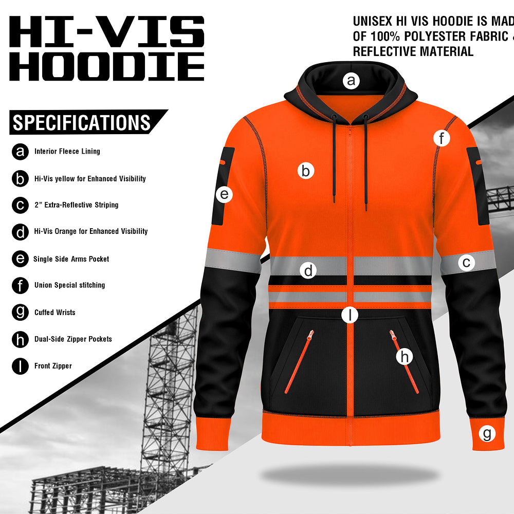 Toro Activa Hi-Vis Fleece pullover zipper Hoodie 1015 TORO ACTIVA