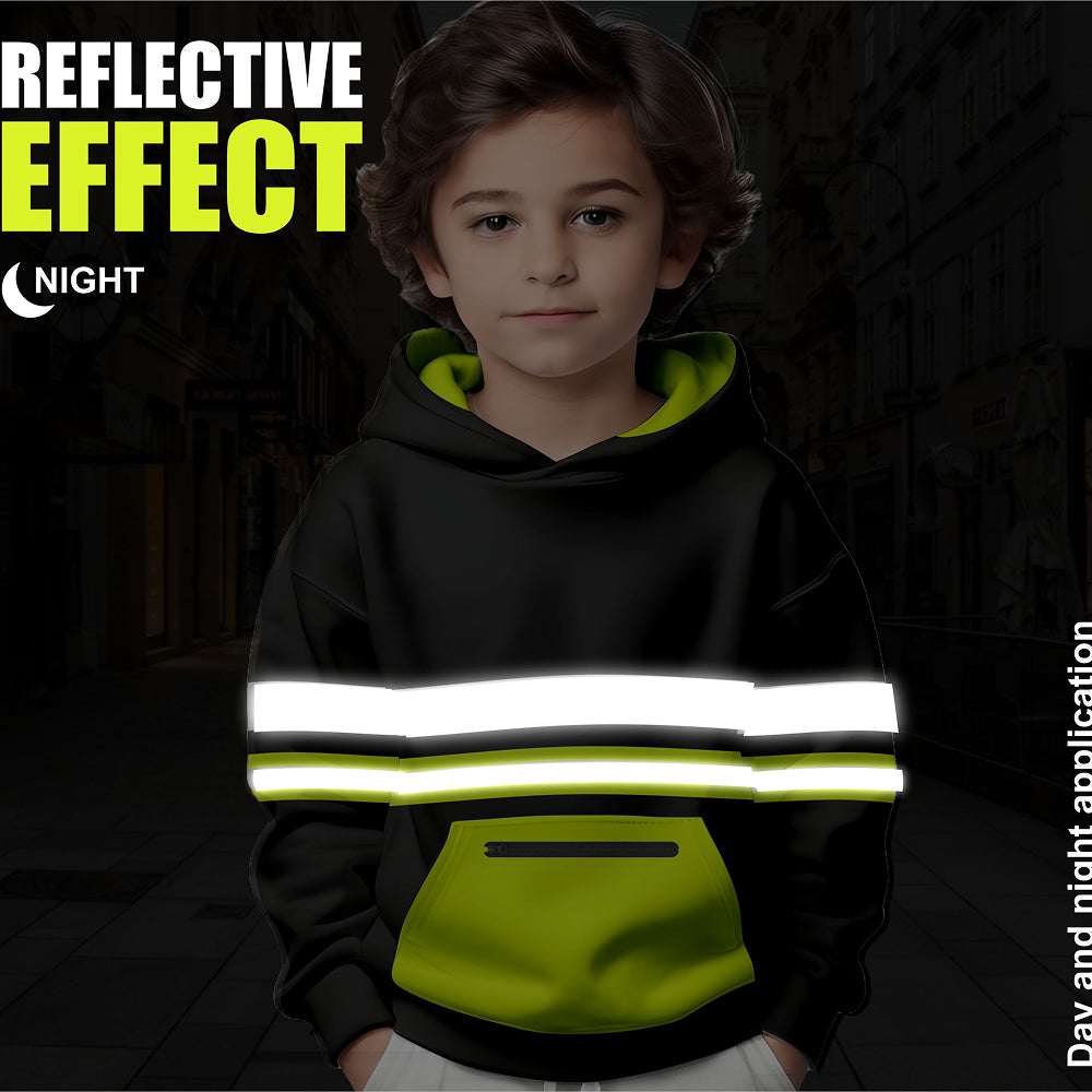 Hi Visibility Pullover Hoodie for kids 1006 - Yellow/Black TORO ACTIVA