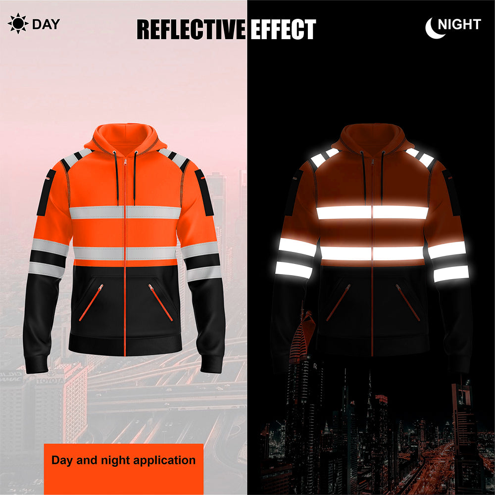 Toro Activa Pullover Fleece Hi-Vis Full Zip Hoodie 8 - Orange/Black TORO ACTIVA