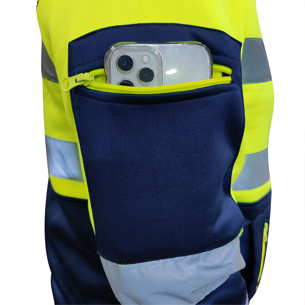Toro Activa Hi-Vis Fleece Workwear Hoodie 3 - Yellow/Navy TORO ACTIVA