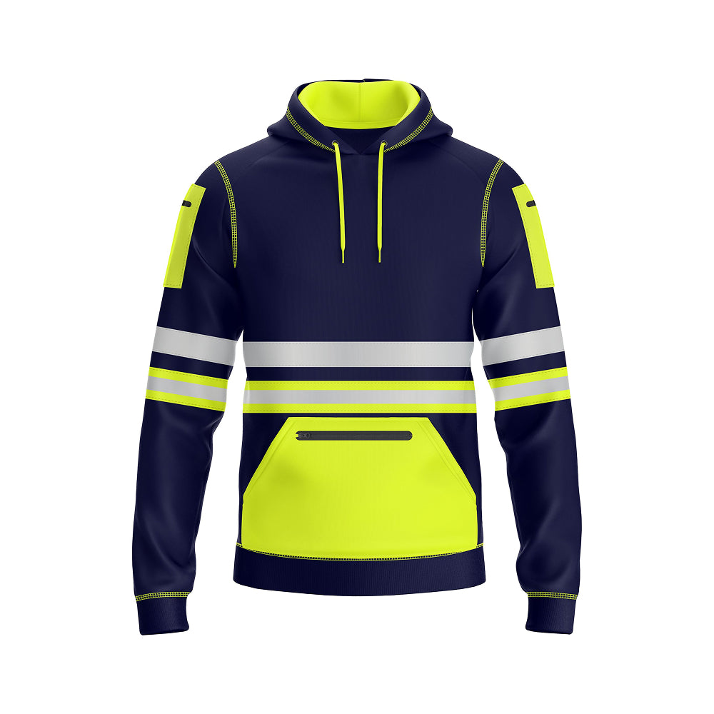 Toro Activa Essential Hi-Vis Fleece Pullover Hoodie 1006 Yellow Navy TORO ACTIVA