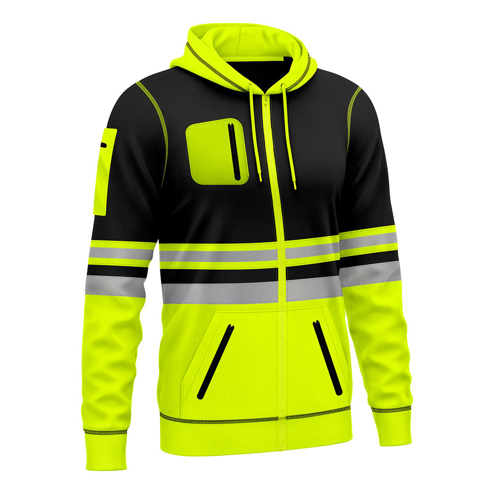 Toro Activa Hi-Vis Fleece Fullzip Pullover Hoodie 1013 - Yellow/Black TORO ACTIVA