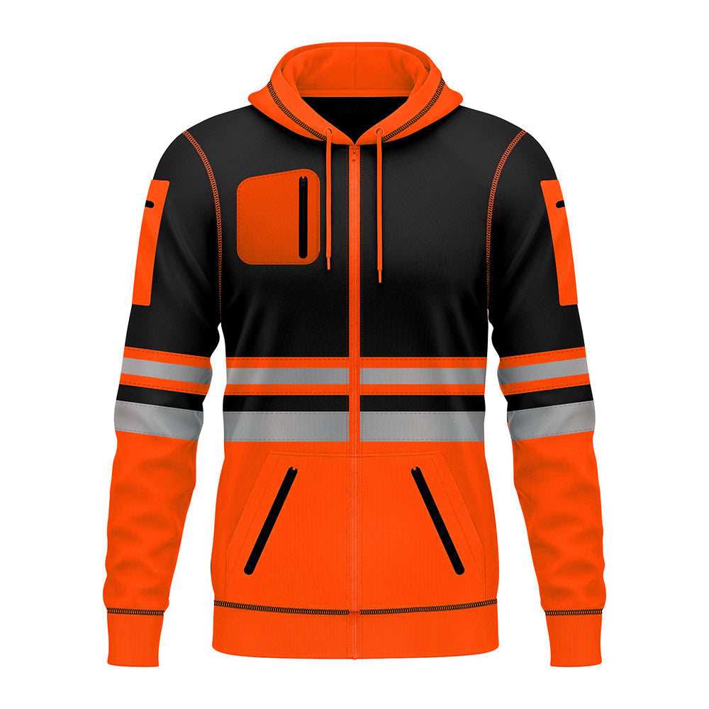 Toro Activa Hi-Vis Fleece Fullzip Pullover Hoodie 1013 - Orange/Black 2XL TORO ACTIVA