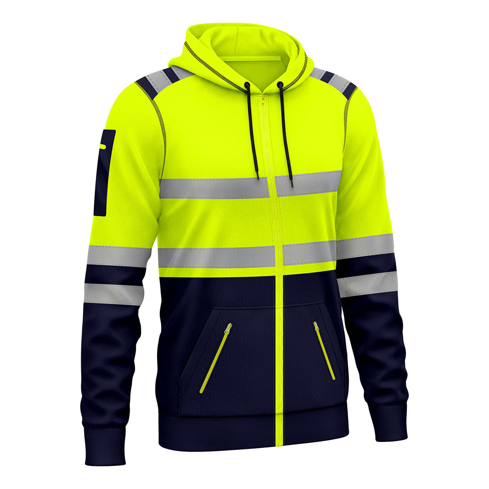 Toro Activa Pullover Fleece Hi-Vis Full Zip Hoodie 8 - Yellow/Navy TORO ACTIVA
