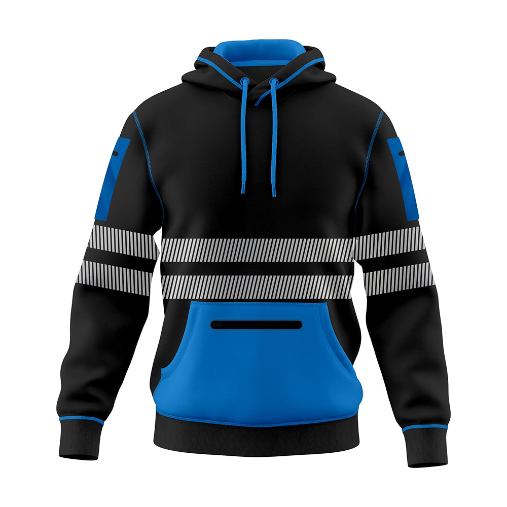 Toro Activa Hi-Vis Workwear Fleece Pullover Hoodie W1006 Blue Black TORO ACTIVA