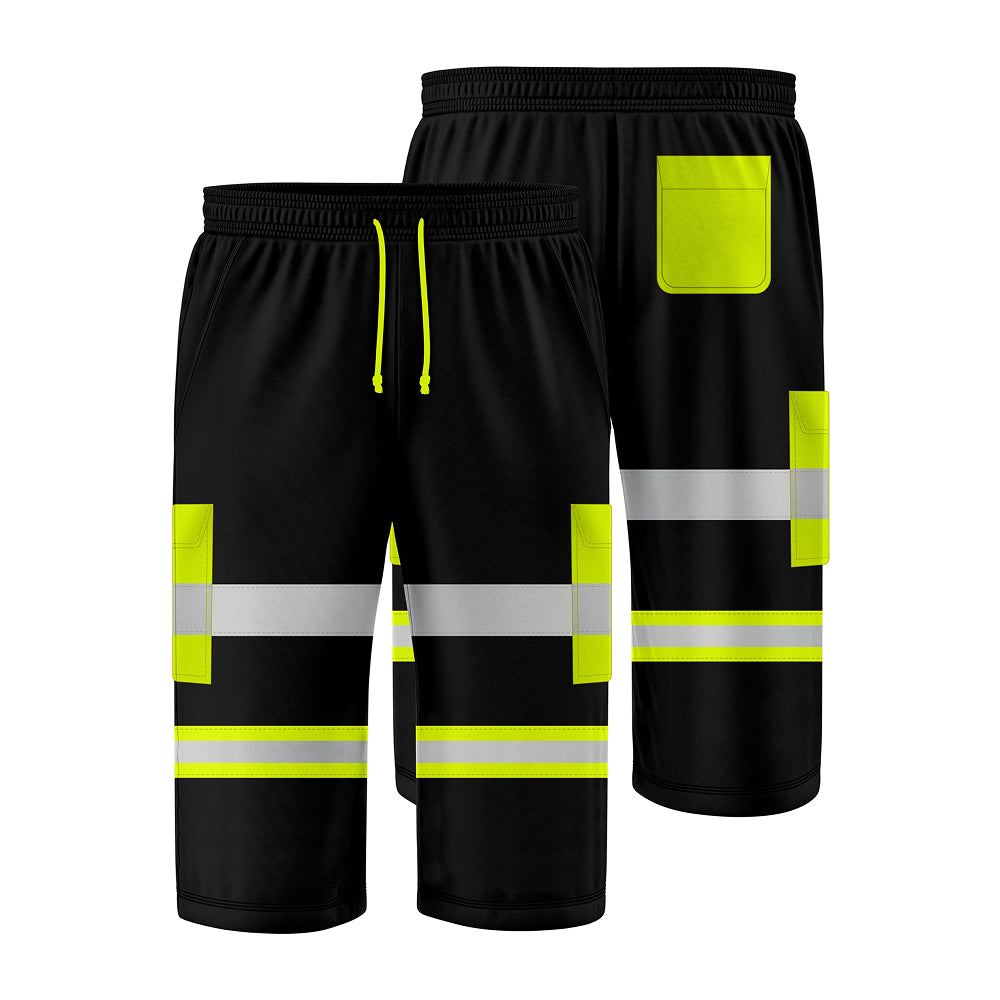 Toro Activa Hi-Vis Fleece Shorts SH104 - Black/Yellow TORO ACTIVA
