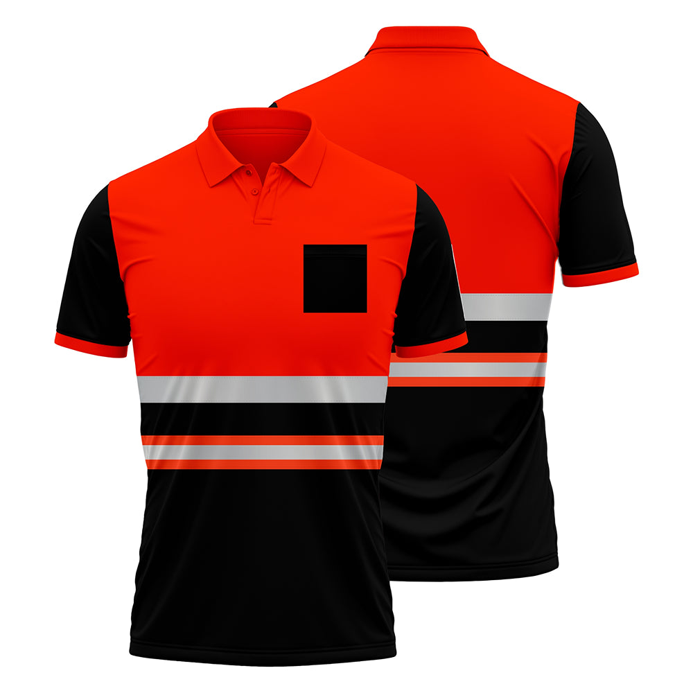 High Visibility Polo Shirt P103 - Orange/Black TORO ACTIVA