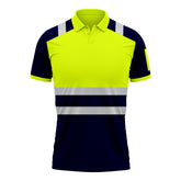 Yellow Navy Hi Vis Short Sleeve Polo Shirt P101 — Two-Tone 2XL TORO ACTIVA