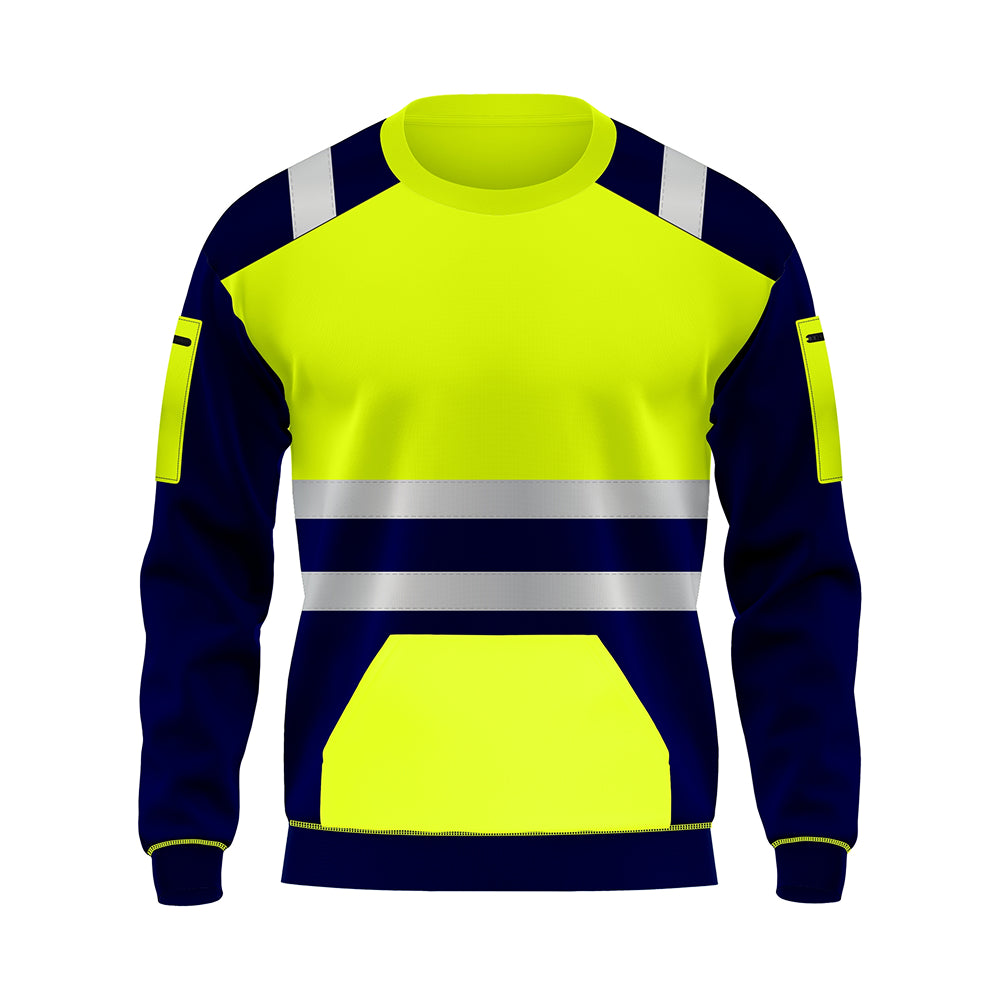 Toro Activa Workwear Hi-Vis Sweatshirt S101 Yellow Navy TORO ACTIVA