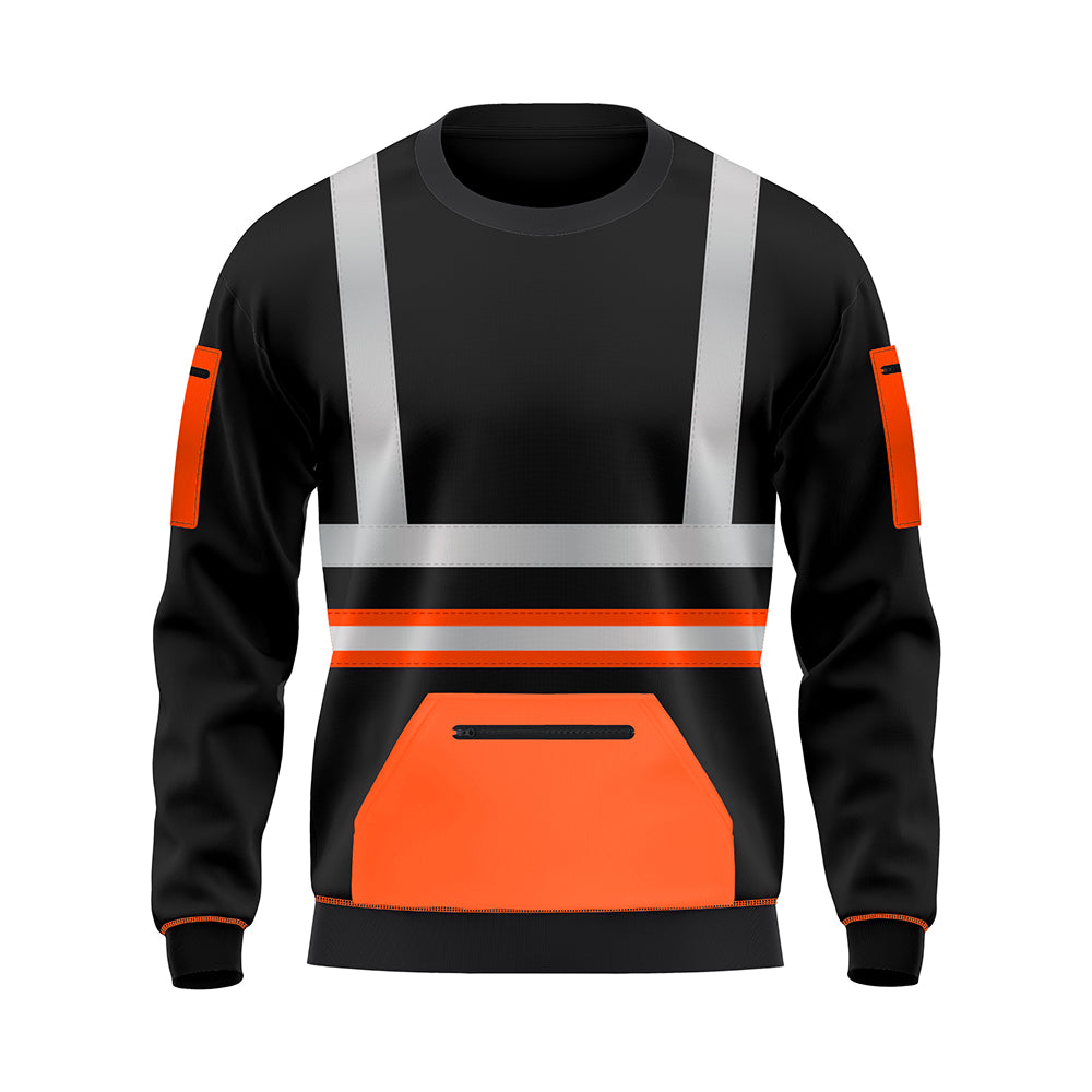 Toro Activa Workwear Hi-Vis Fleece Sweatshirt S104 Orange Black TORO ACTIVA