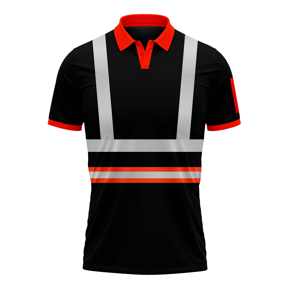 Toro Activa High Visibility Safety Work Wear Short Sleeve Polo Shirt P104 Orange Black TORO ACTIVA