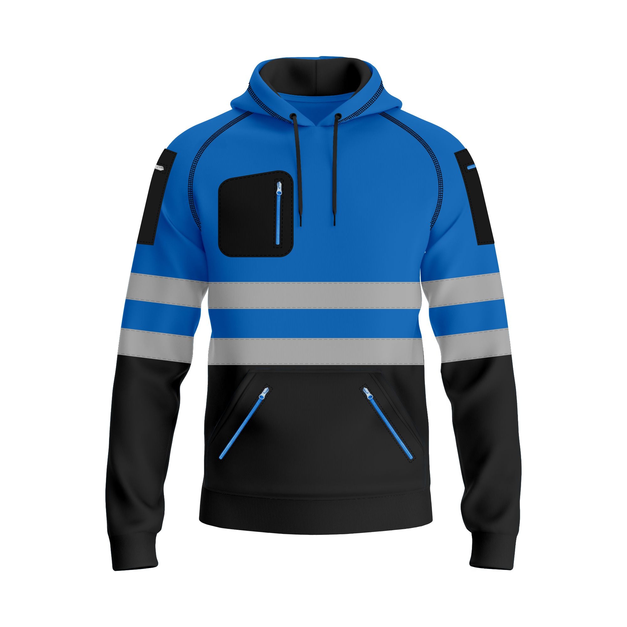 Toro Activa Hi-Vis Fleece Zipper Pullover Hoodie 3 Blue Black TORO ACTIVA