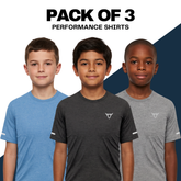 Toro Activa Youth Performance Tee 3-Pack - Black/Grey/Blue TORO ACTIVA