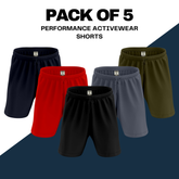 Toro Activa Men's Running Shorts Pack of 5 - Black, Grey, Navy, Olive & Red TORO ACTIVA