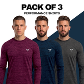 Toro Activa PrimeFlex Melange Long Sleeve Tee 3-Pack - Black, Blue & Maroon TORO ACTIVA
