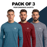 Toro Activa PrimeFlex Melange Long Sleeve Tee 3-Pack - Red, Grey & Teal TORO ACTIVA