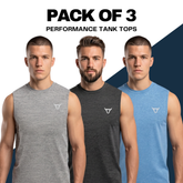 Essentials Cationic Black/Blue/Grey Tank Top - 3 Colour Pack TORO ACTIVA