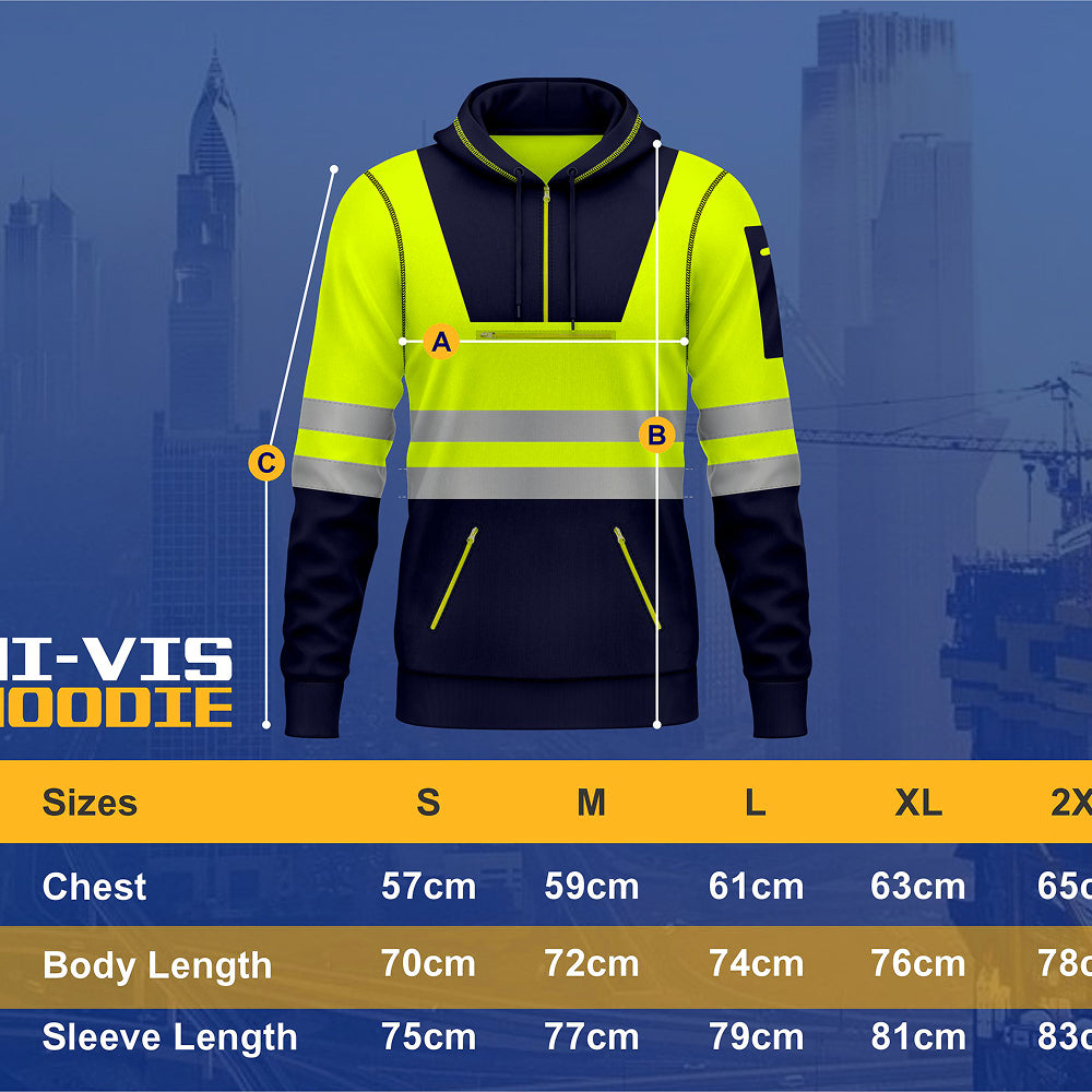 Hi-Vis Work Hoodie 6 | High Visibility Workwear Pullover TORO ACTIVA
