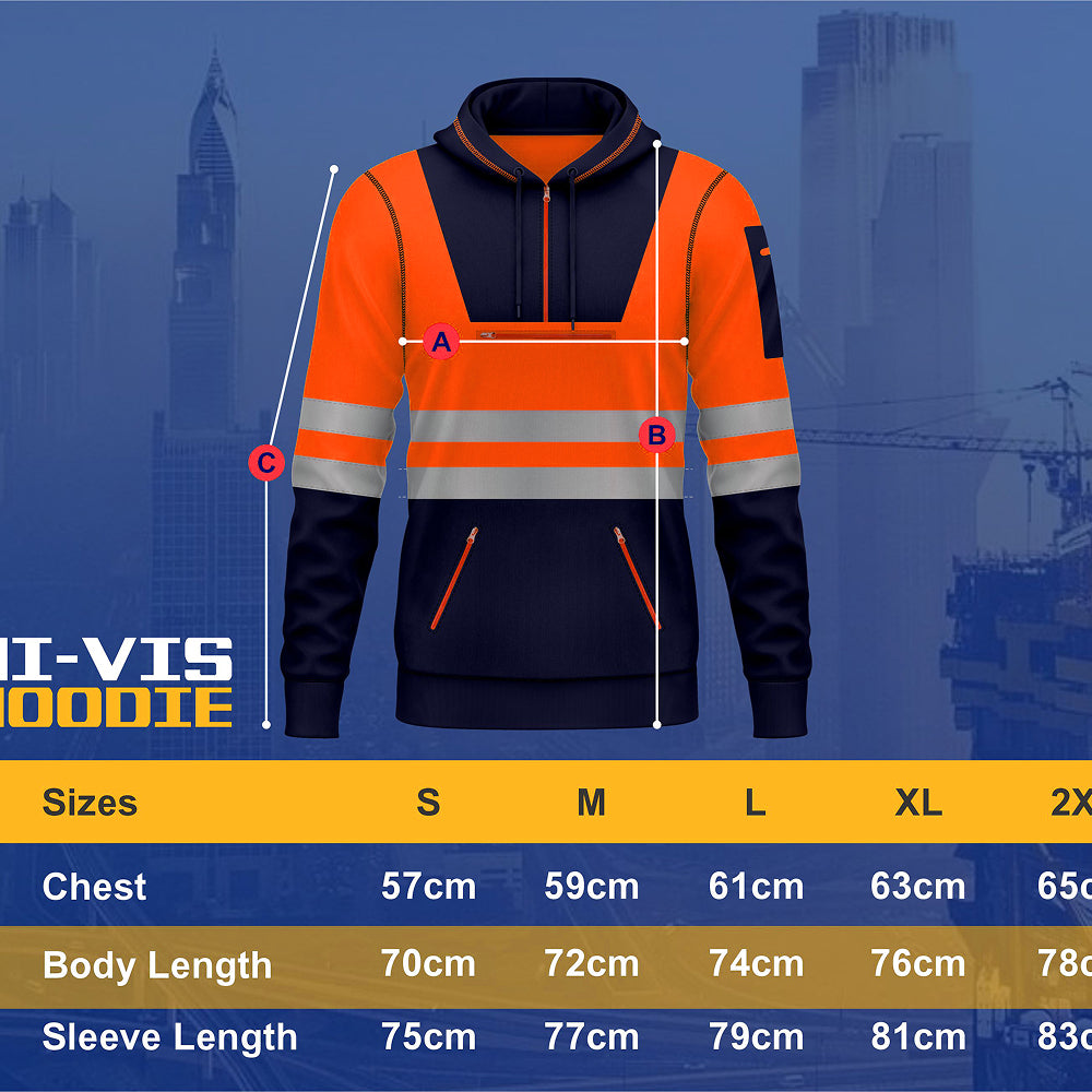 Hi-Vis Work Hoodie 6 | High Visibility Workwear Pullover TORO ACTIVA