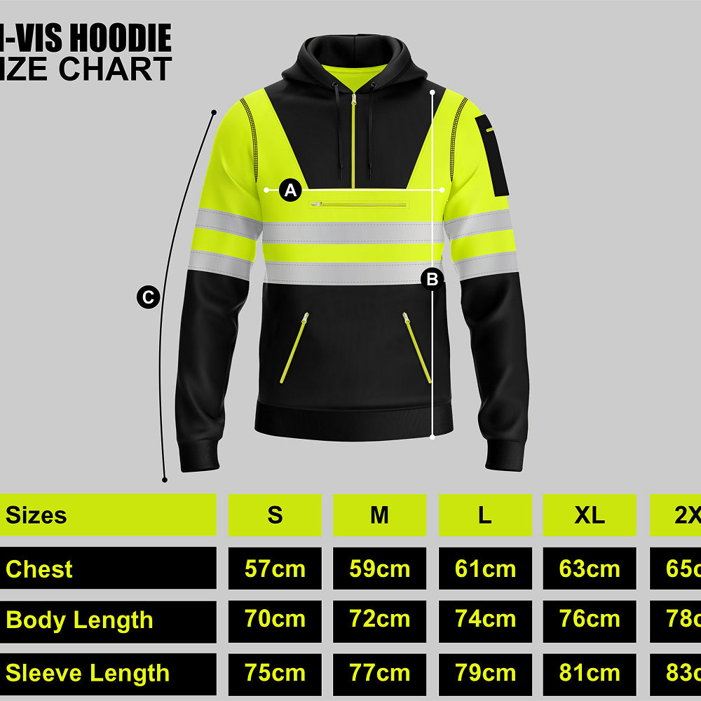 Hi-Vis Work Hoodie 6 | High Visibility Workwear Pullover TORO ACTIVA
