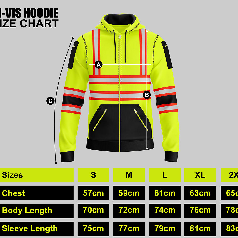 Toro Activa Hi-Vis Fleece Full Zip Workwear Hoodie 11 TORO ACTIVA