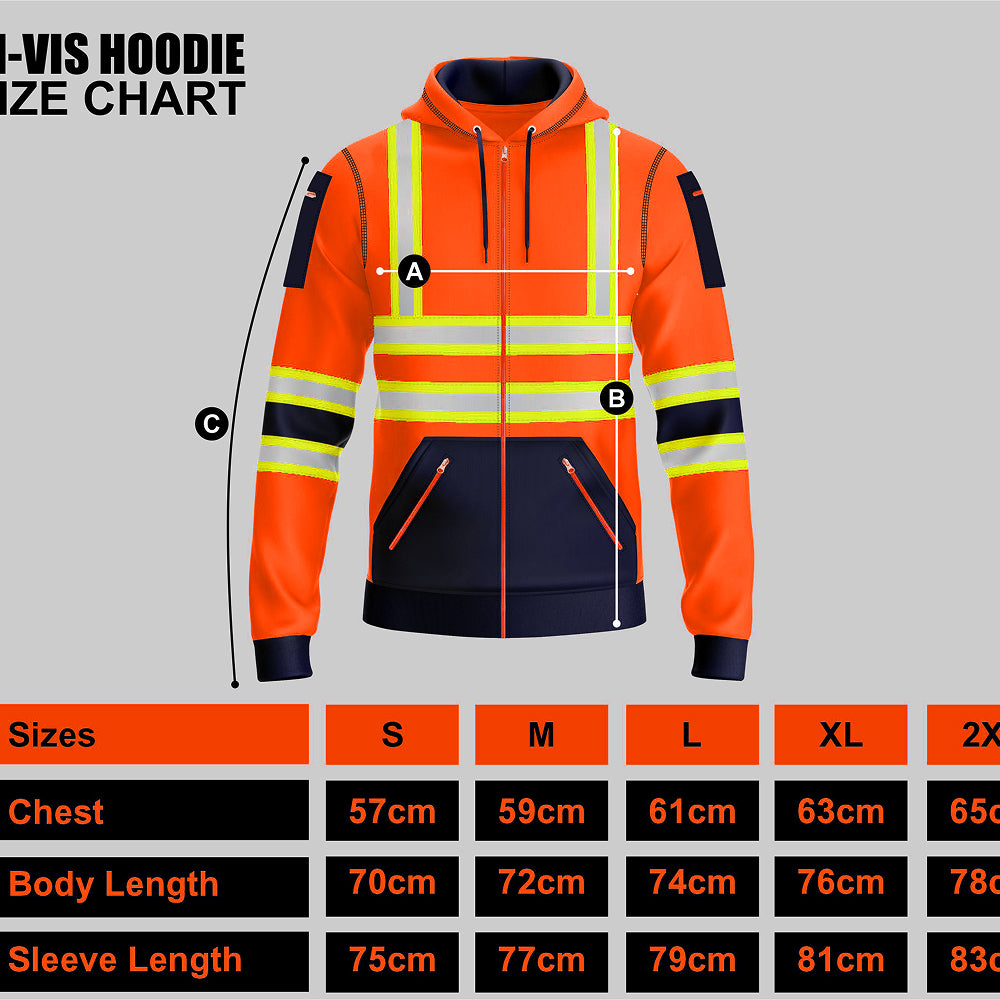 Toro Activa Hi-Vis Fleece Full Zip Workwear Hoodie 11 TORO ACTIVA