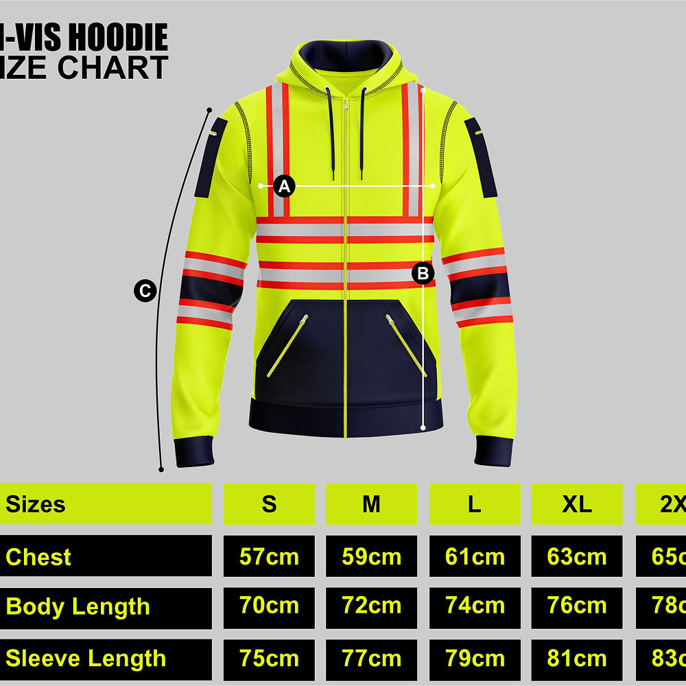 Toro Activa Hi-Vis Fleece Full Zip Workwear Hoodie 11 TORO ACTIVA