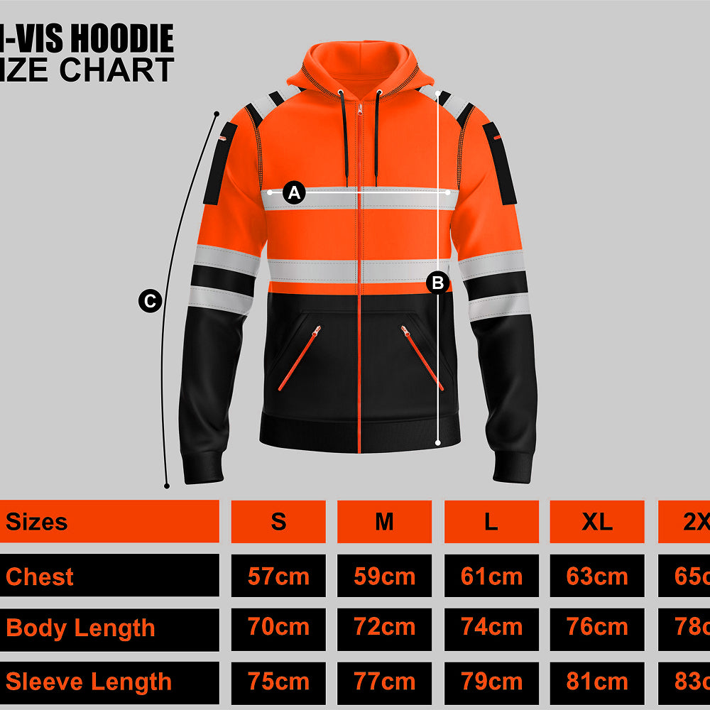 Toro Activa Pullover Fleece Hi-Vis Full Zip Hoodie 8 - Orange/Black TORO ACTIVA