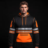 Hi-Vis Fleece Hoodie – Orange/Black Workwear (S-5XL) TORO ACTIVA