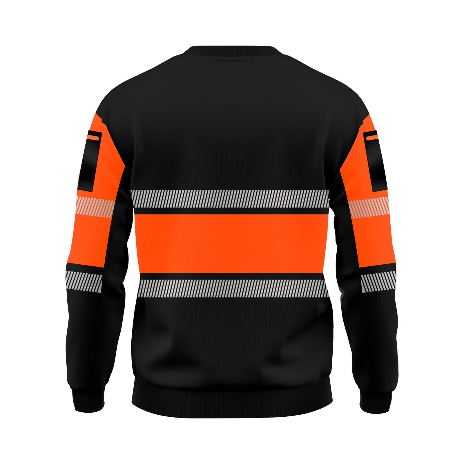 Orange and Black Hi-Vis Long Sleeve Round Neck Sweatshirt - fabric detail