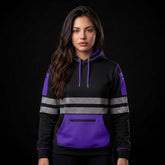Hi-Vis Workwear Fleece Pullover Hoodie – Purple/Black Workwear TORO ACTIVA