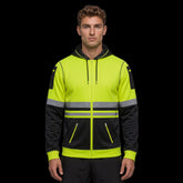 Hi-Vis Zip Fleece Hoodie – Yellow/Black Workwear (S-2XL) TORO ACTIVA