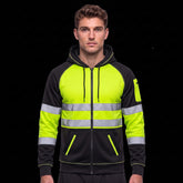 Hi-Vis Fleece Zipper Hoodie – Yellow/Black Workwear TORO ACTIVA