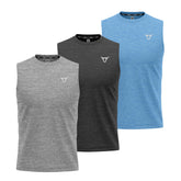 Essentials Cationic Black/Blue/Grey Tank Top - 3 Colour Pack TORO ACTIVA