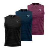 Toro Activa Essentials Milange Performance Tank Top - 3 Colour Pack Maroon Black Blue TORO ACTIVA