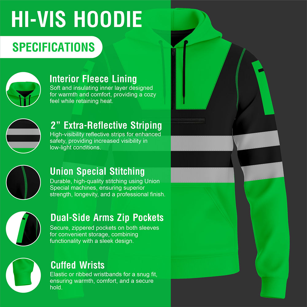 Hi-Vis Work Hoodie 6 | High Visibility Workwear Pullover TORO ACTIVA