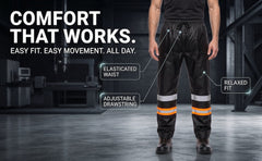 Hi Vis Waterproof Over Trousers - Yellow/Black TORO ACTIVA