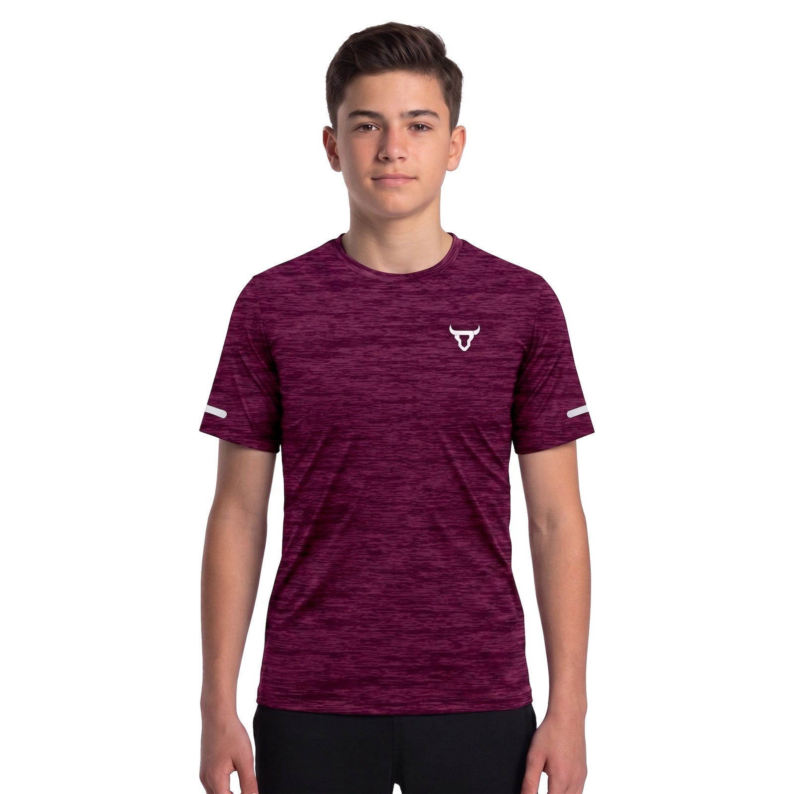 Toro Activa Youth Melange Performance Tee 3-Pack - Maroon - detail