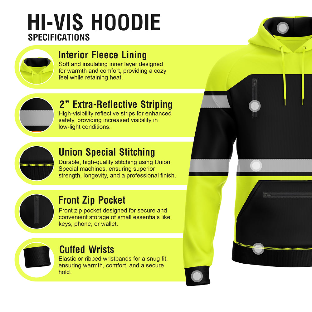 Hi-Vis Work Hoodie 2003 | Fleece Workwear Pullover TORO ACTIVA