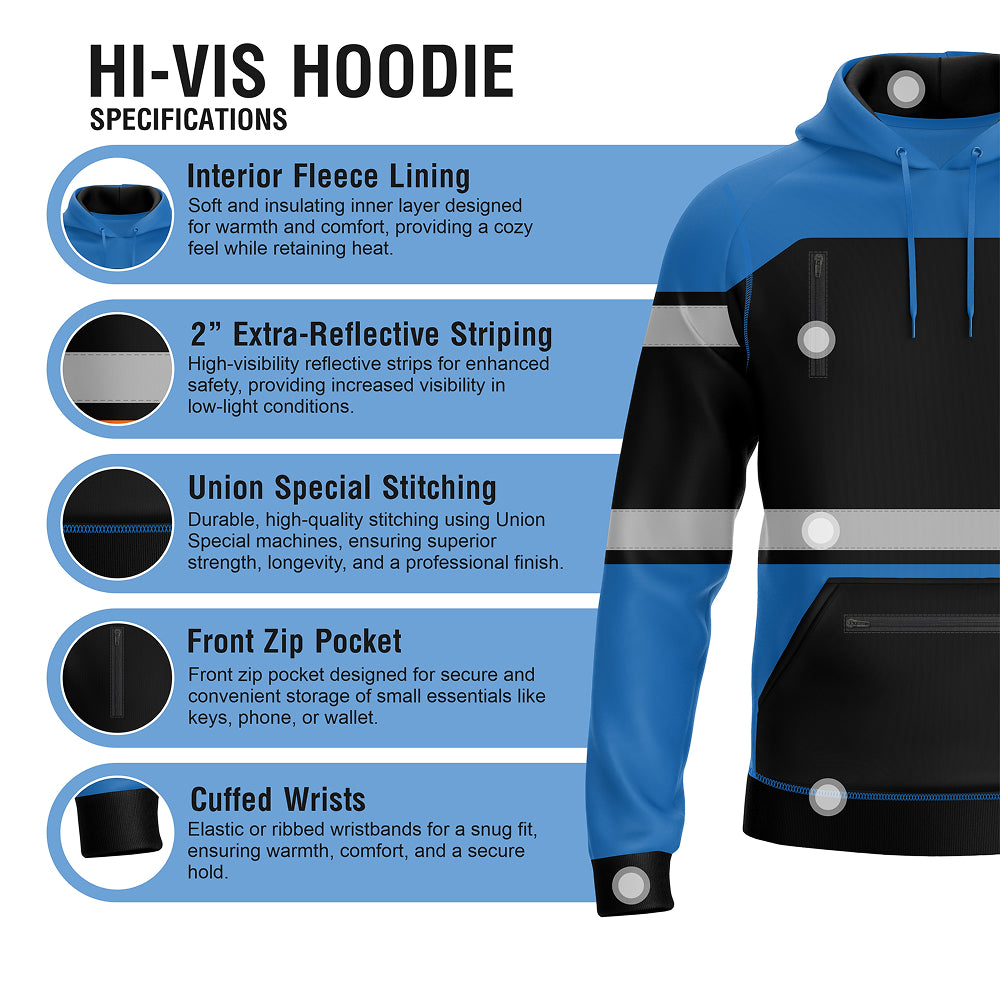 Hi-Vis Work Hoodie 2003 | Fleece Workwear Pullover TORO ACTIVA