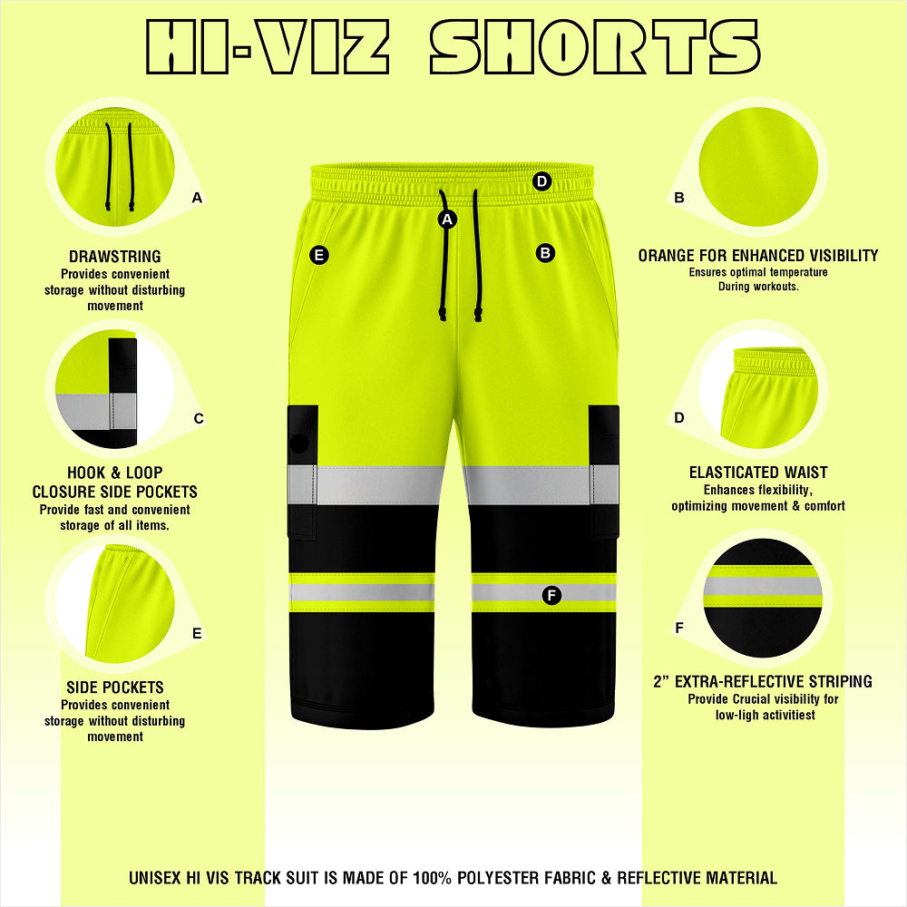 Toro Activa Hi-Vis Fleece Shorts SH103 - Black/Yellow TORO ACTIVA